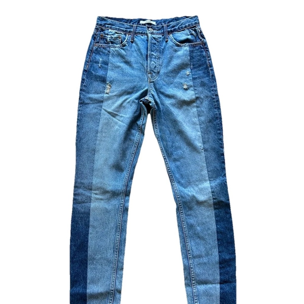GRLFRND Women’s 27 Karolina High Rise Thunder Road Two Tone Boyfriend Jeans